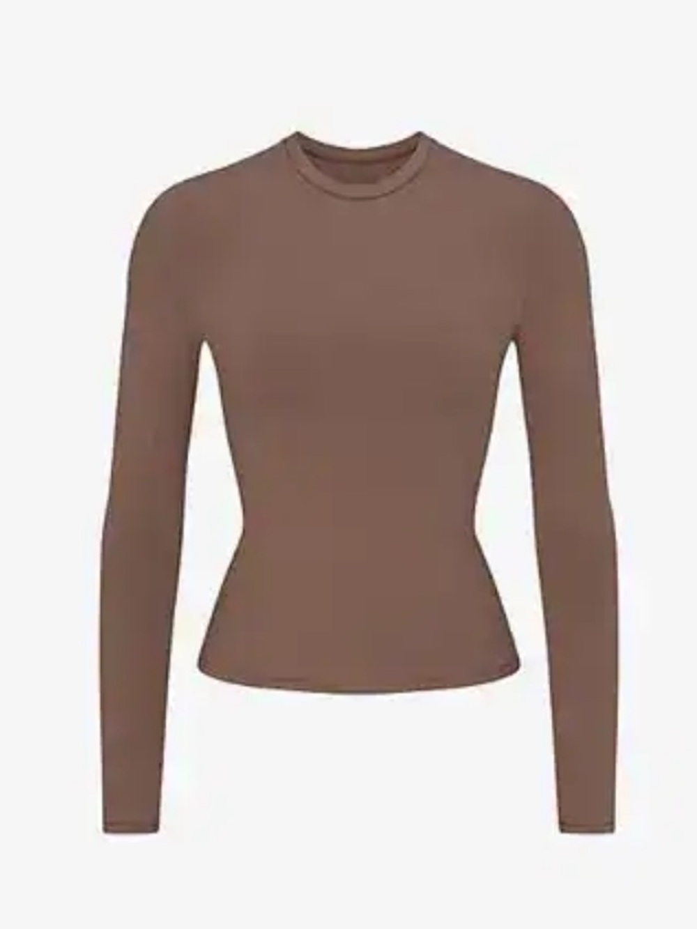 Skims truffle brown cotton jersey long sleeve top